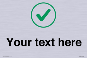 Custom plain background, green tick in circle sign